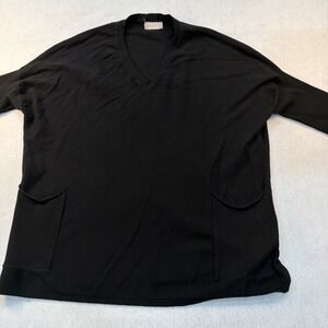 Altar'd State Black 2 Pocket Pullover Sweater Womens Large Oversized Long Sleeve